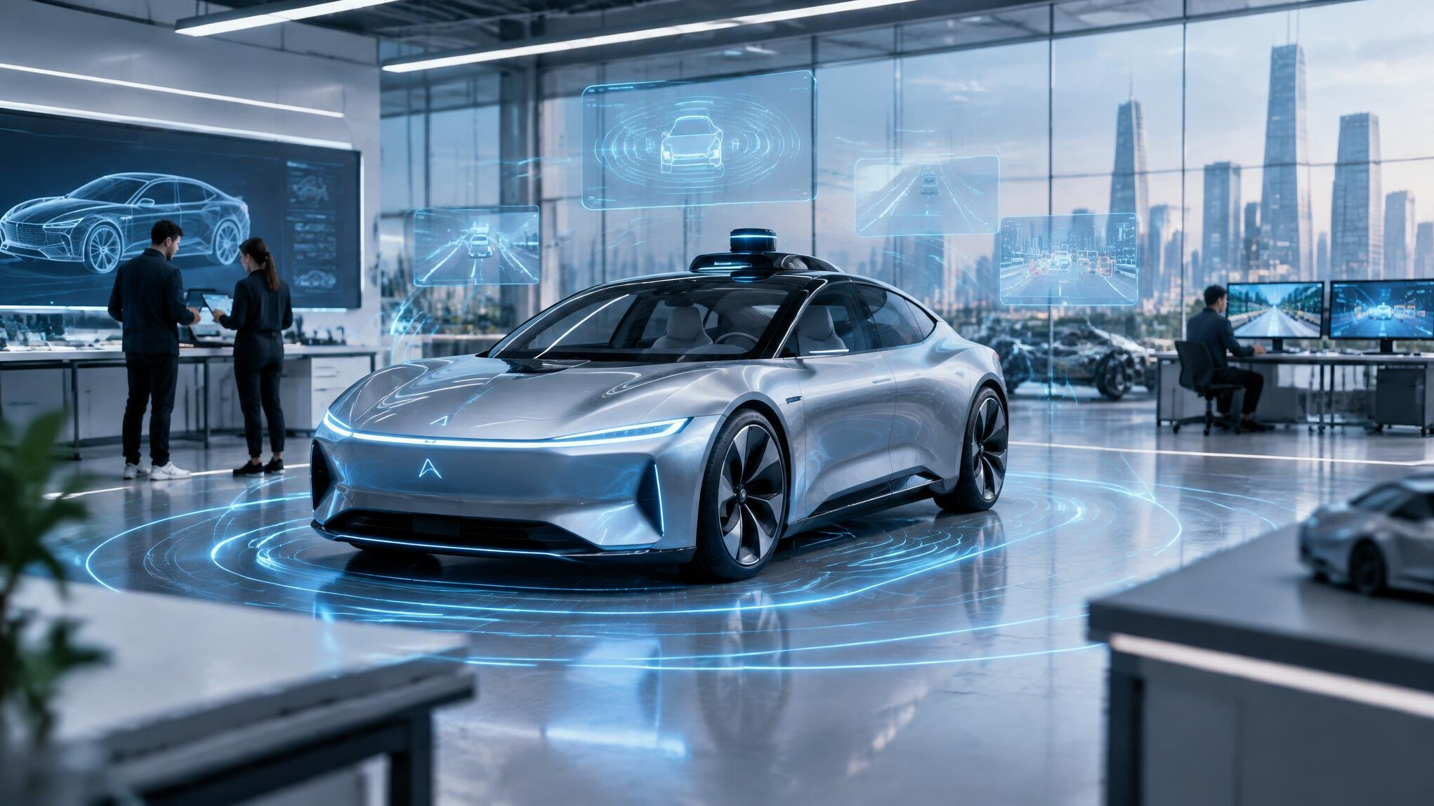 futuristic electric car