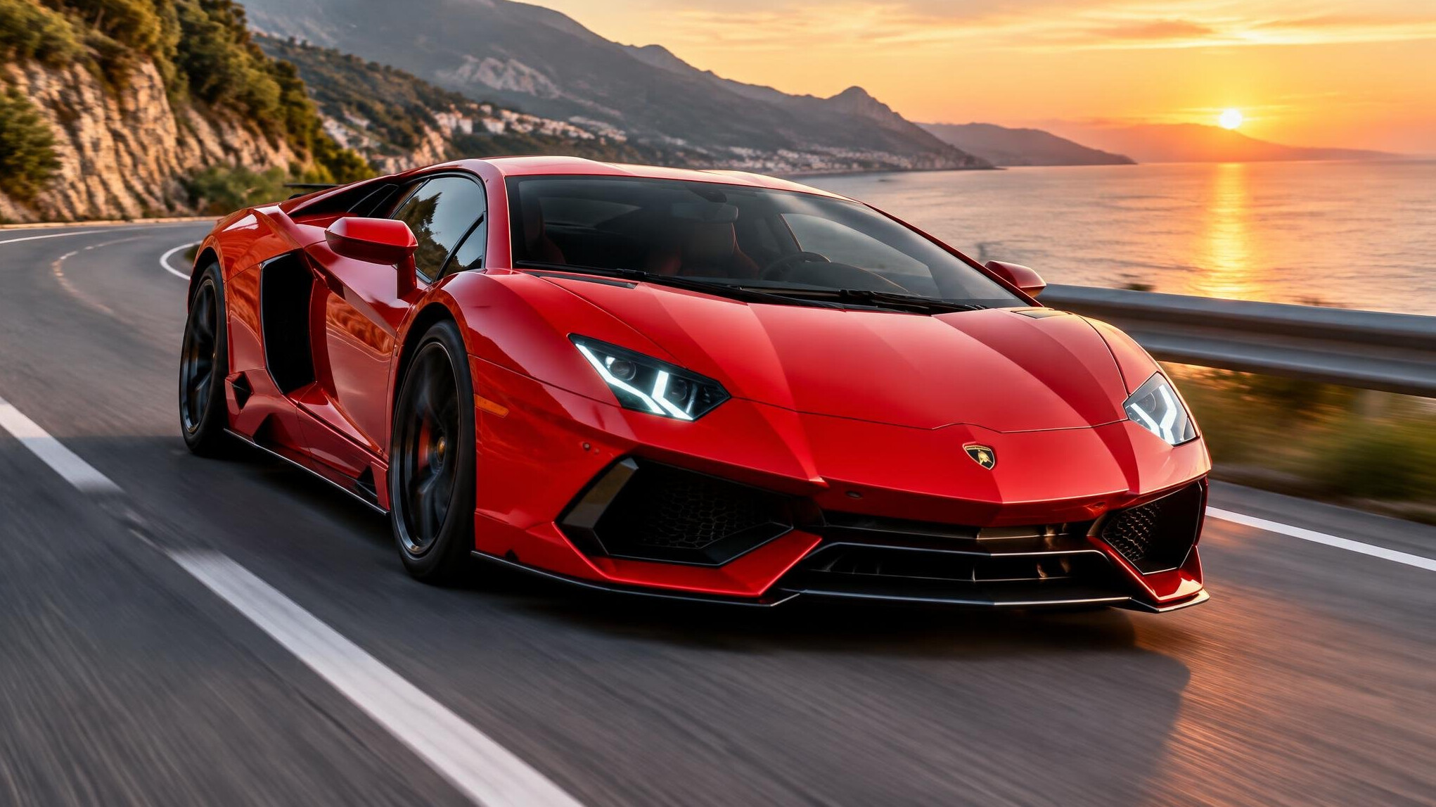 luxury sports car on road