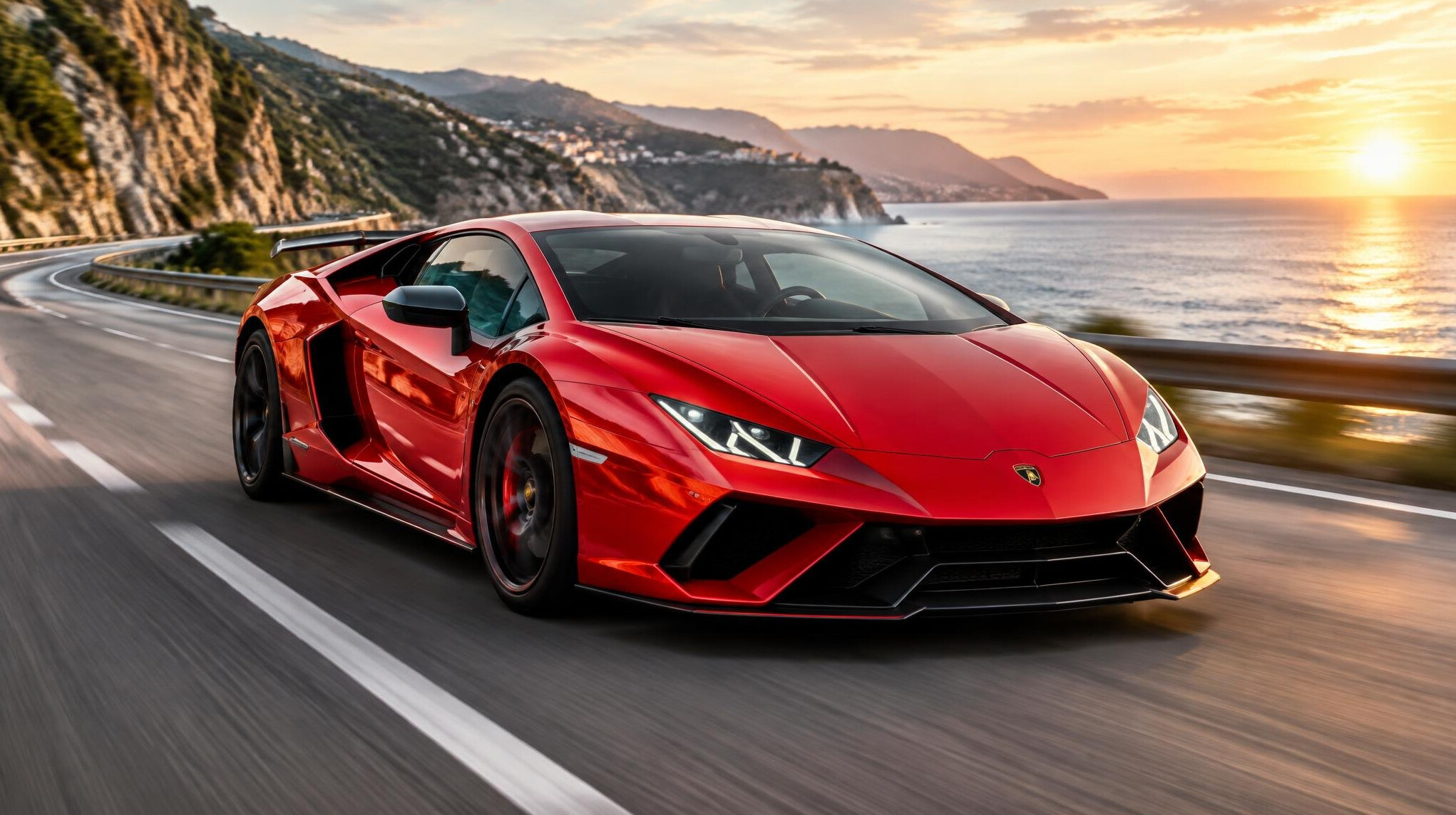 luxury sports car on road