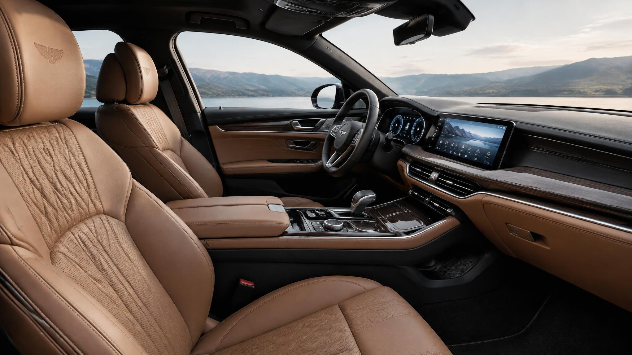 luxury car interior leather seats